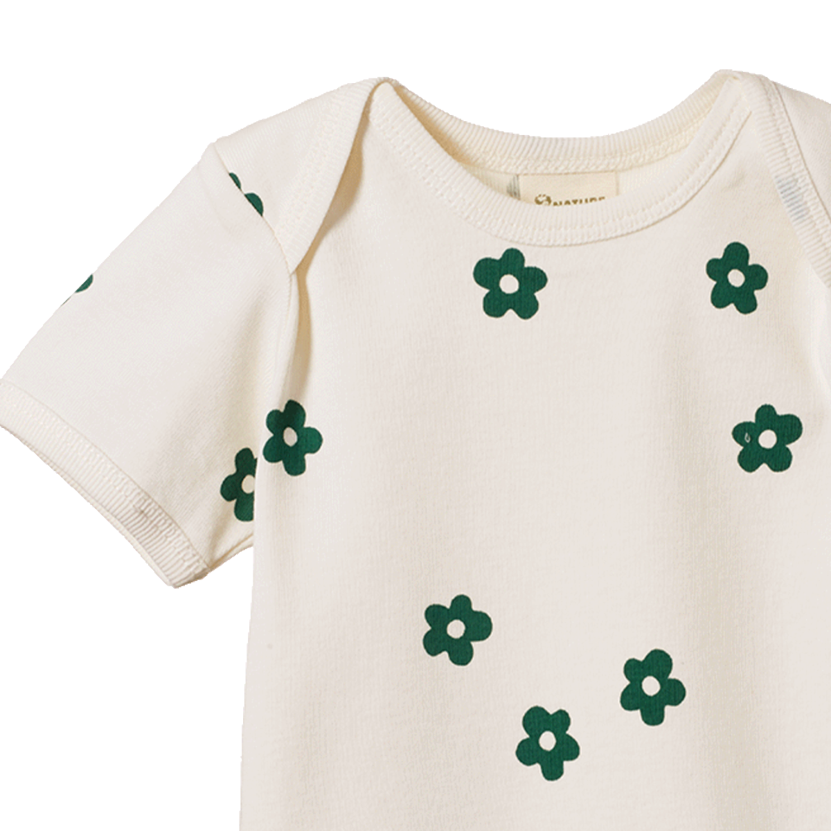 SHORT SLEEVE BODYSUIT || FLORA NATURAL PRINT | Nature Baby