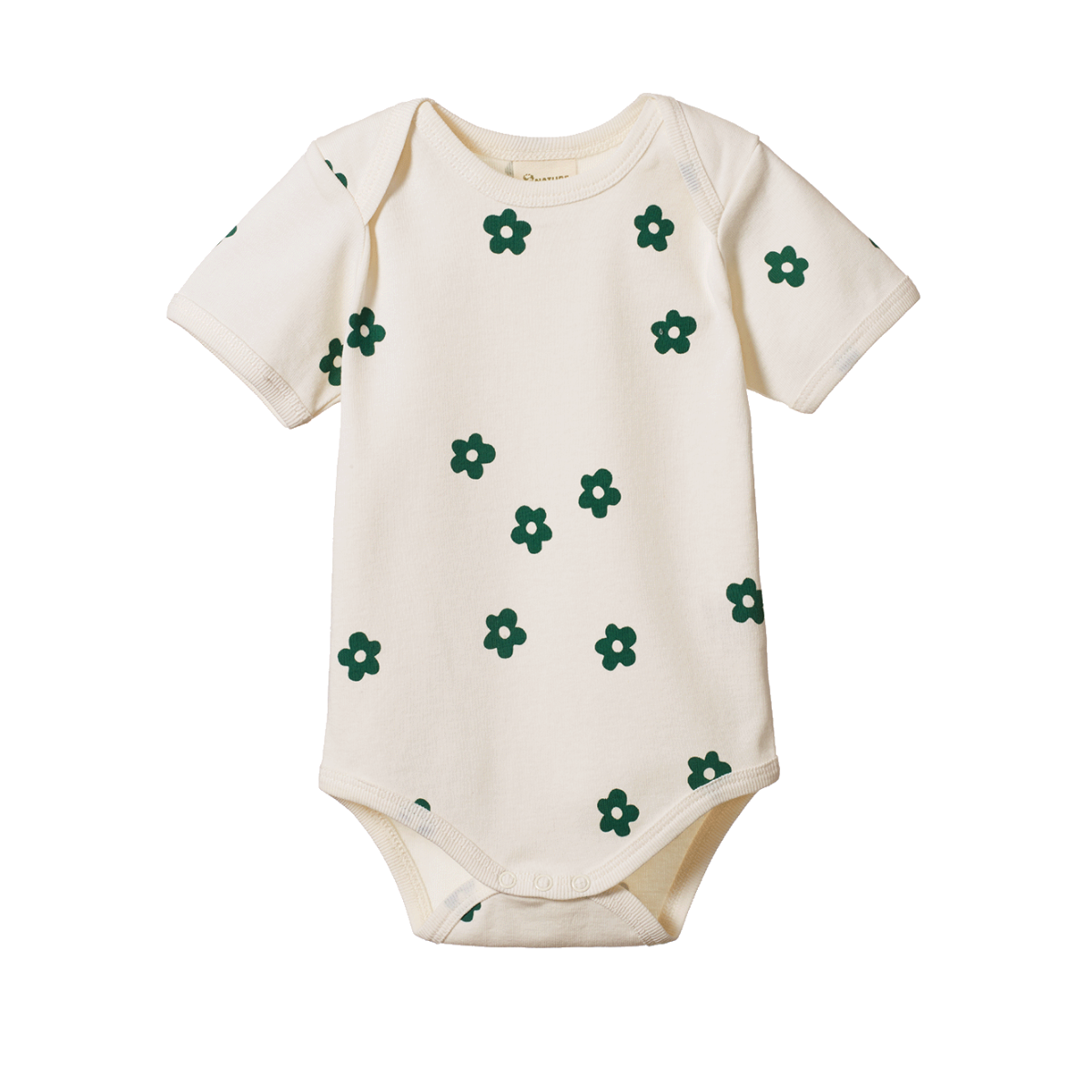 SHORT SLEEVE BODYSUIT || FLORA NATURAL PRINT | Nature Baby