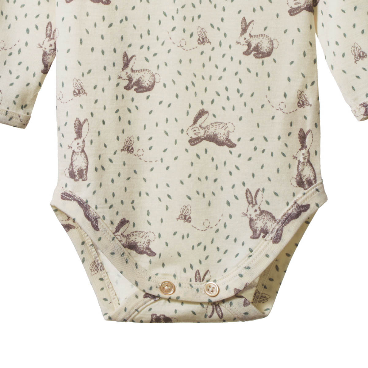 MER ESS L/S Bodysuit || Rabbitty Print |Nature Baby