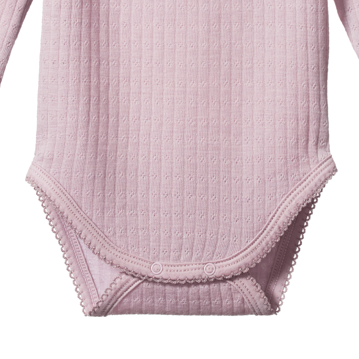 Merino Pointelle Long Sleeve Bodysuit || Lilac | Nature Baby