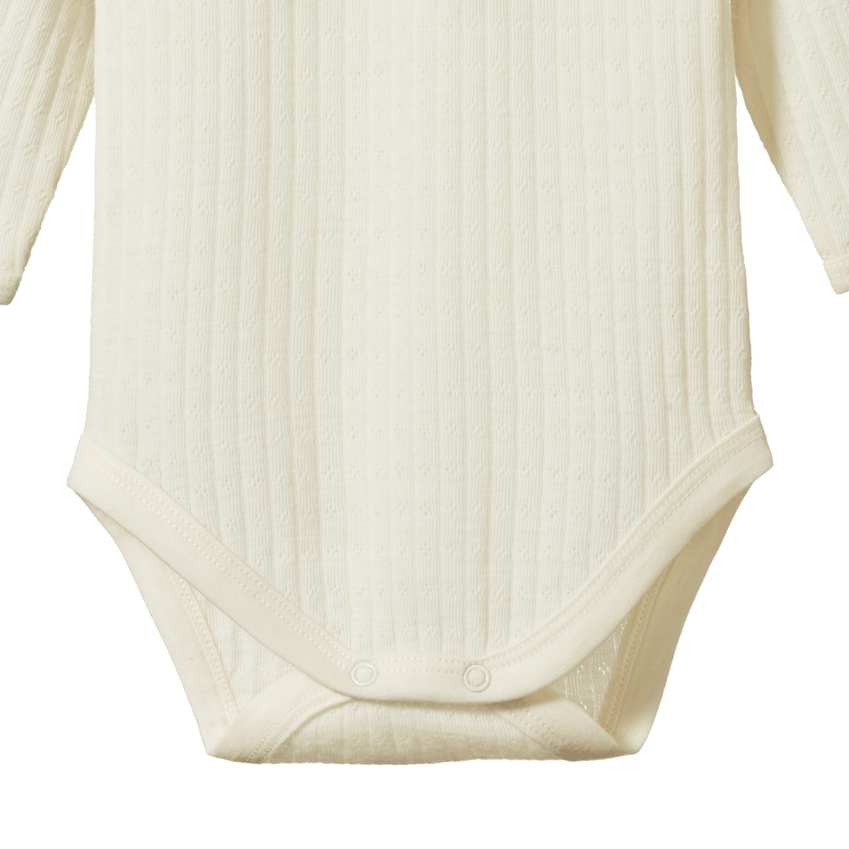 Merino Pointelle Long Sleeve Bodysuit - Natural | Nature Baby
