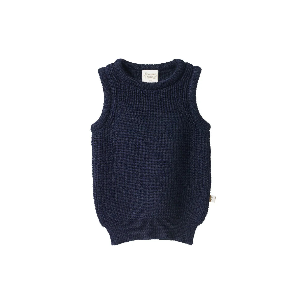 MERINO KNIT VEST - Navy Chunky Knit | Nature Baby