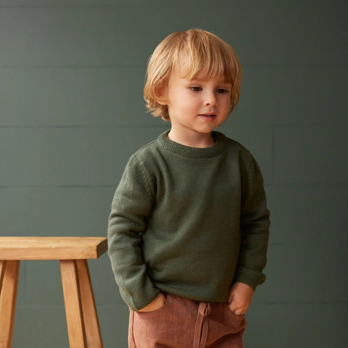 Merino Knit Pullover Thyme|Nature Baby