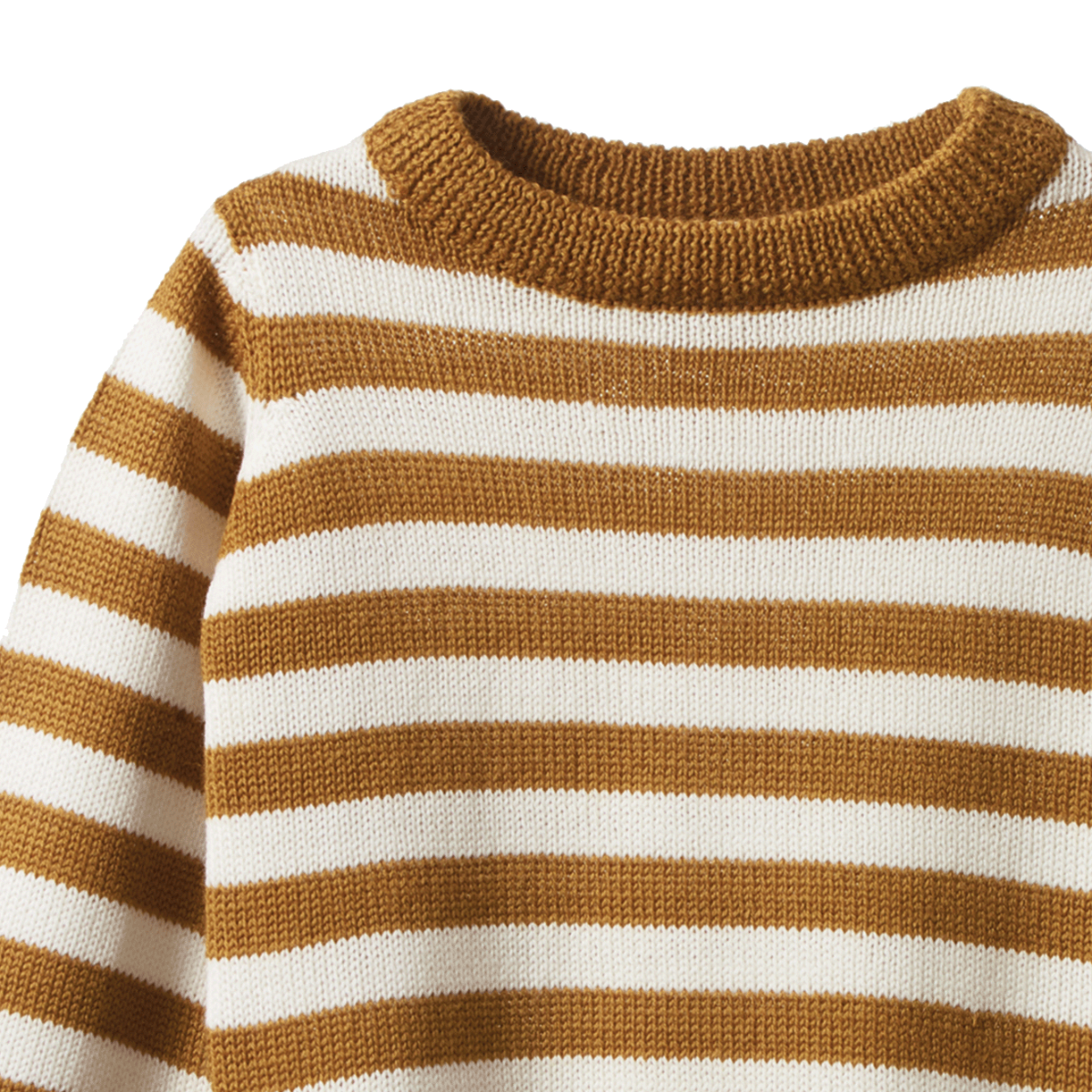 MERINO KNIT PULLOVER || Toffee Bold Stripe |Nature Baby