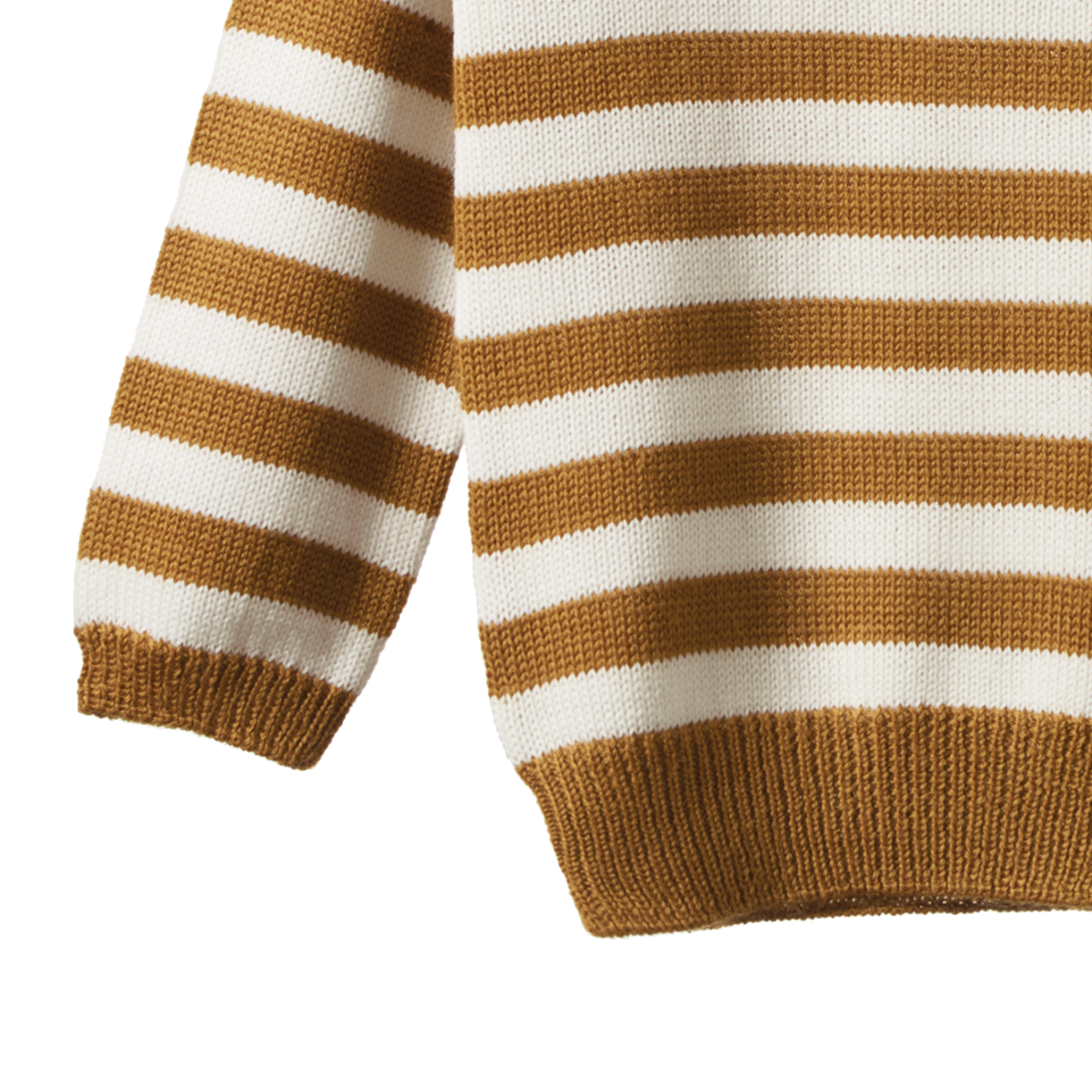 MERINO KNIT PULLOVER || Toffee Bold Stripe |Nature Baby