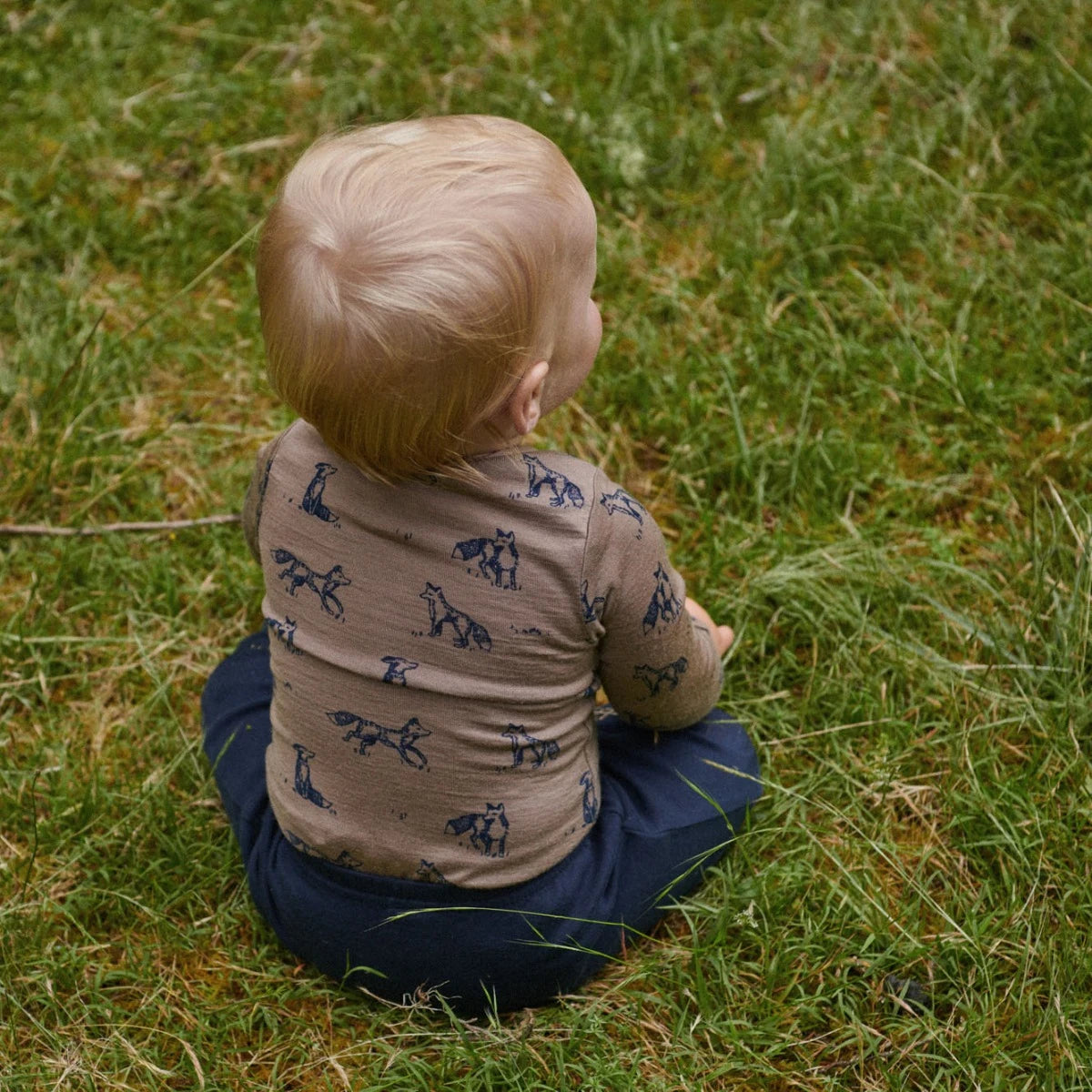 Merino Long Sleeve Bodysuit | Foxy Print Merino | Nature Baby