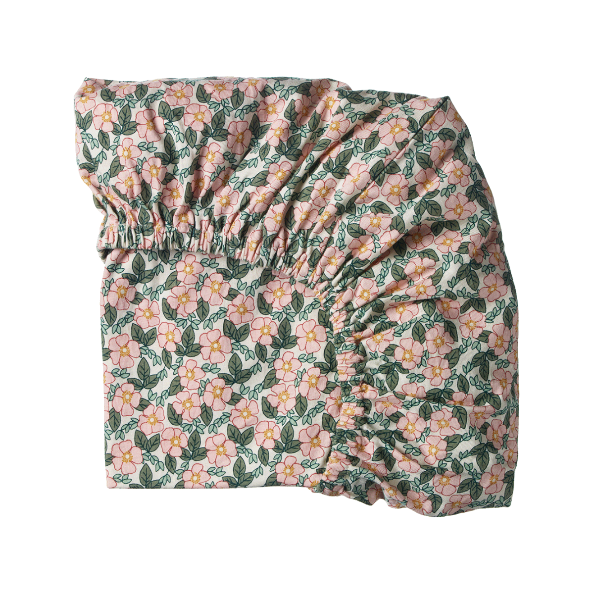 Fitted Sheet Jersey Cot Garland Print | Nature Baby