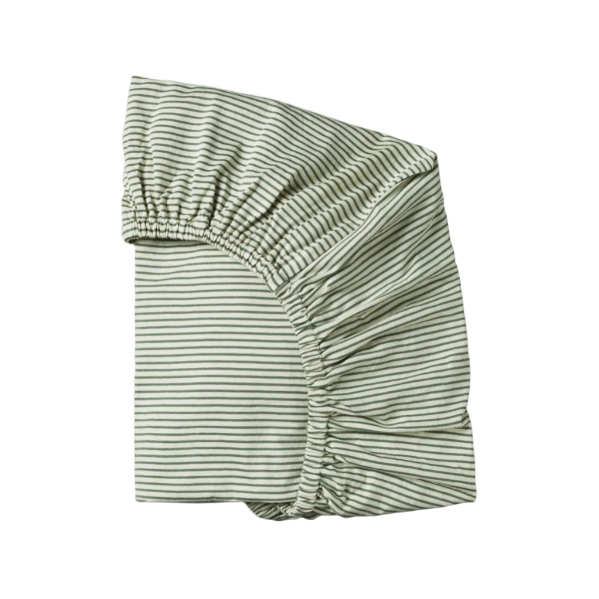 BASSINET FITTED SHEET JERSEY || Nettle Pinstripe | Nature Baby