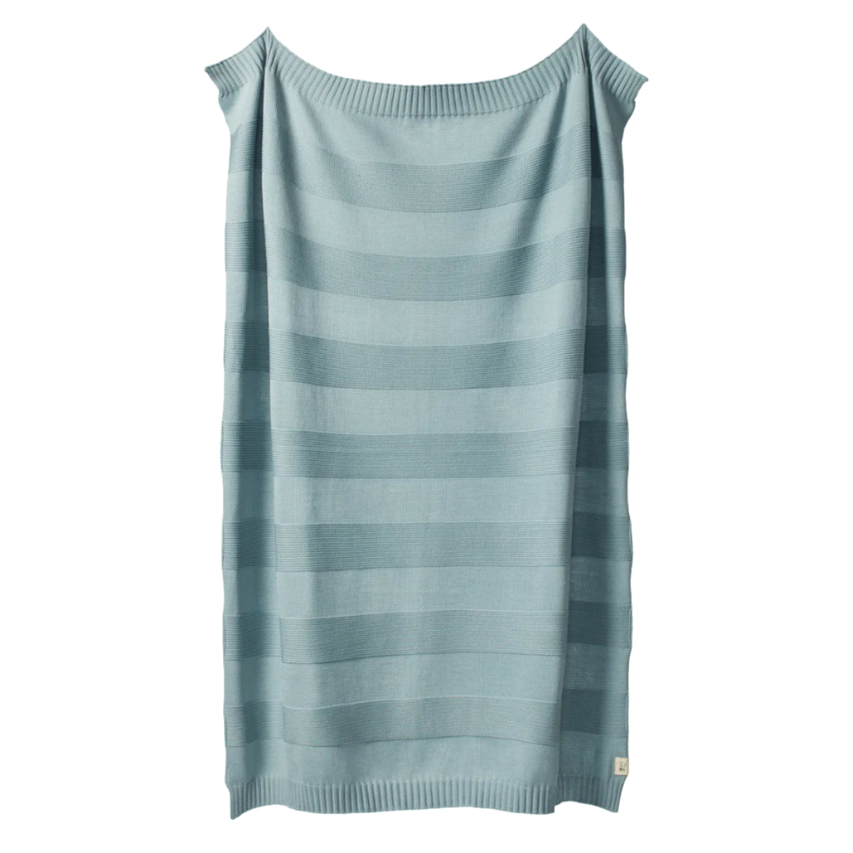 MERINO KNIT PEARL BLANKET COT || Powder Blue | Nature Baby