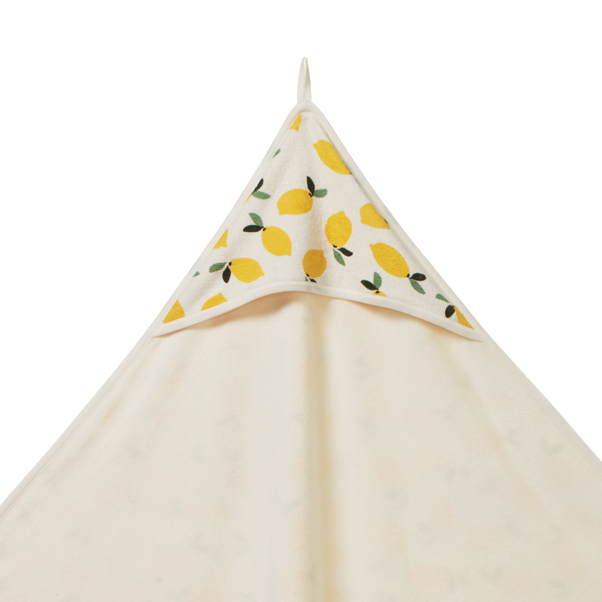 ORGANIC COTTON HOODED TOWEL - Lemon Print Terry - One Size | Nature Baby