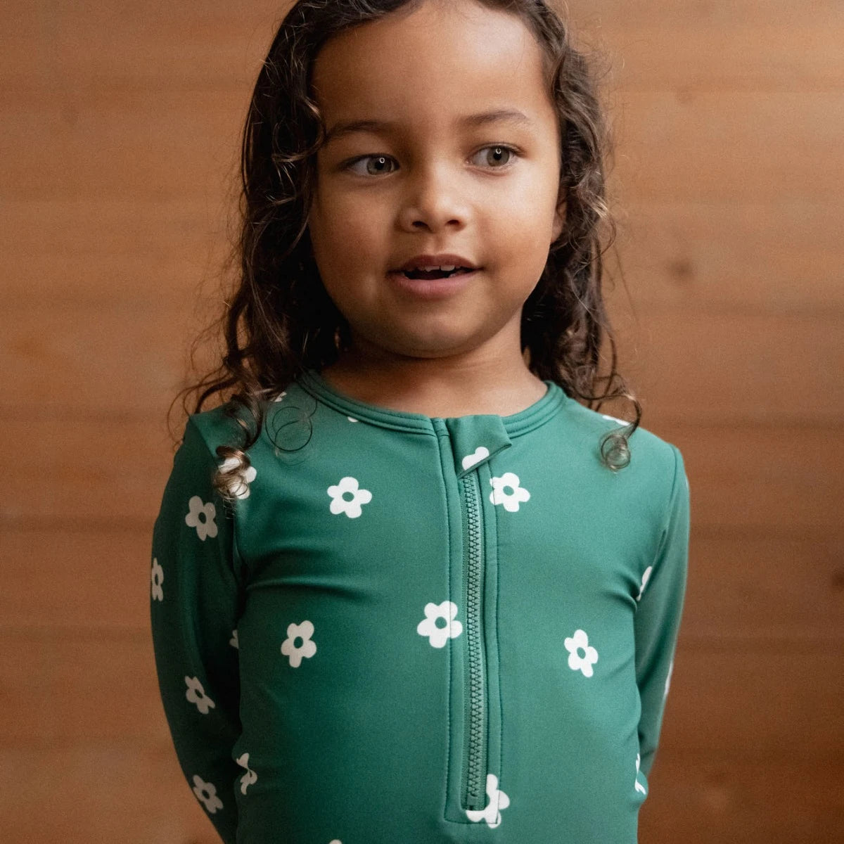 ONE PIECE BATHING TRUNKS || FLORA PEPPERMINT PRINT | Nature Baby