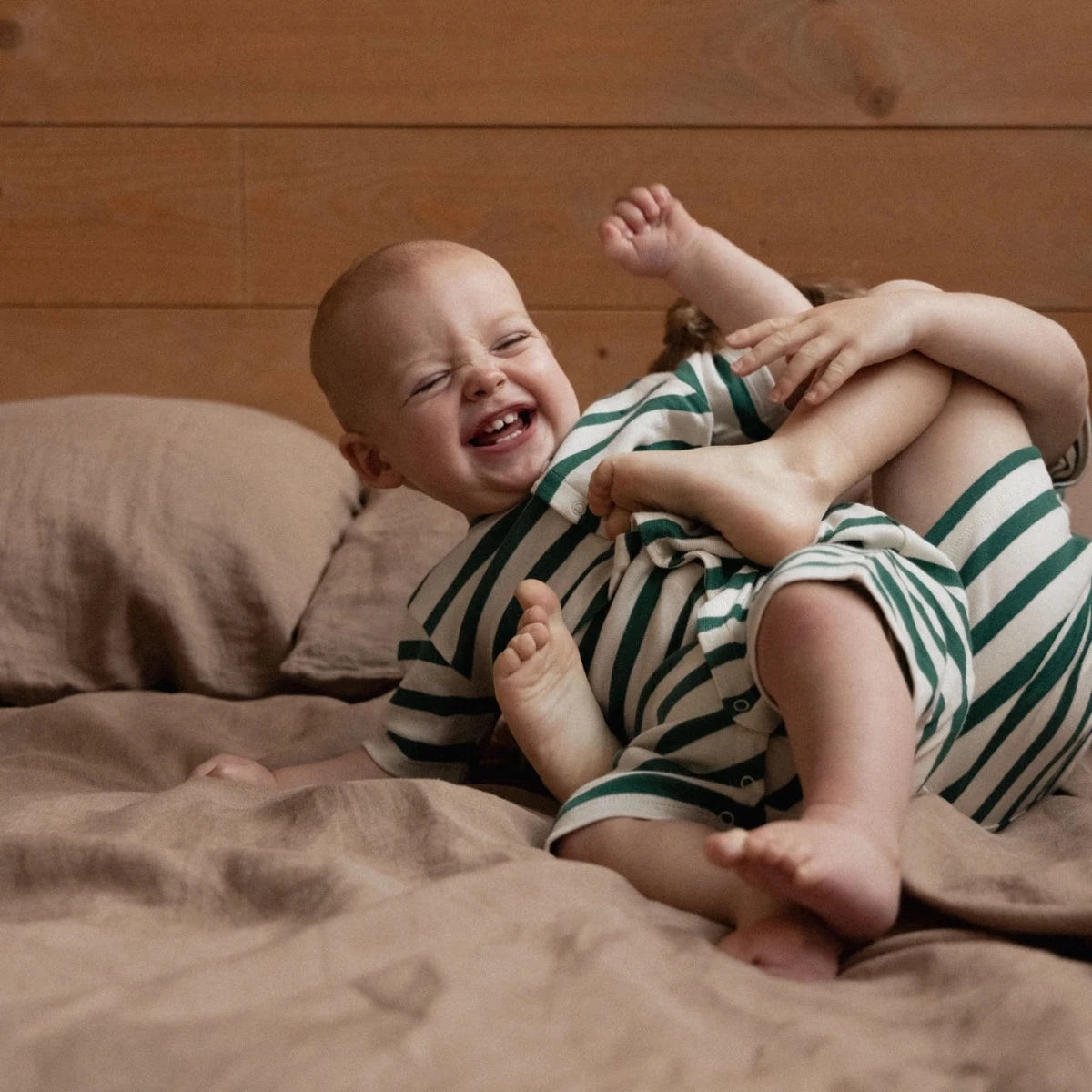 SUMMER SLEEPY SUIT || PEPPERMINT HOLIDAY STRIPE | Nature Baby