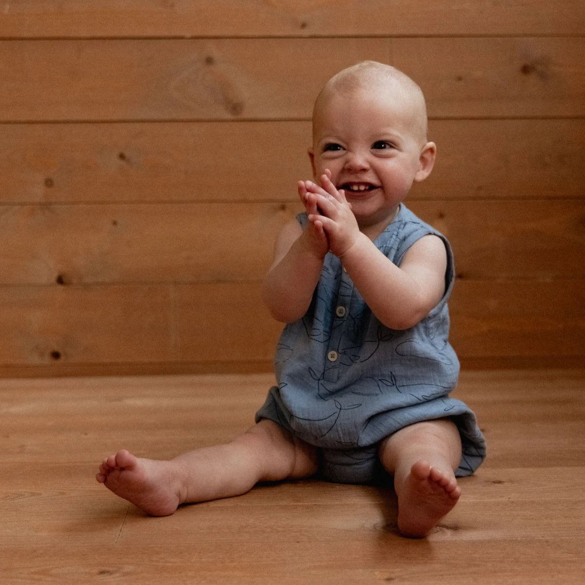 CEDAR SUIT MUSLIN || BLUE WHALE PRINT | Nature Baby