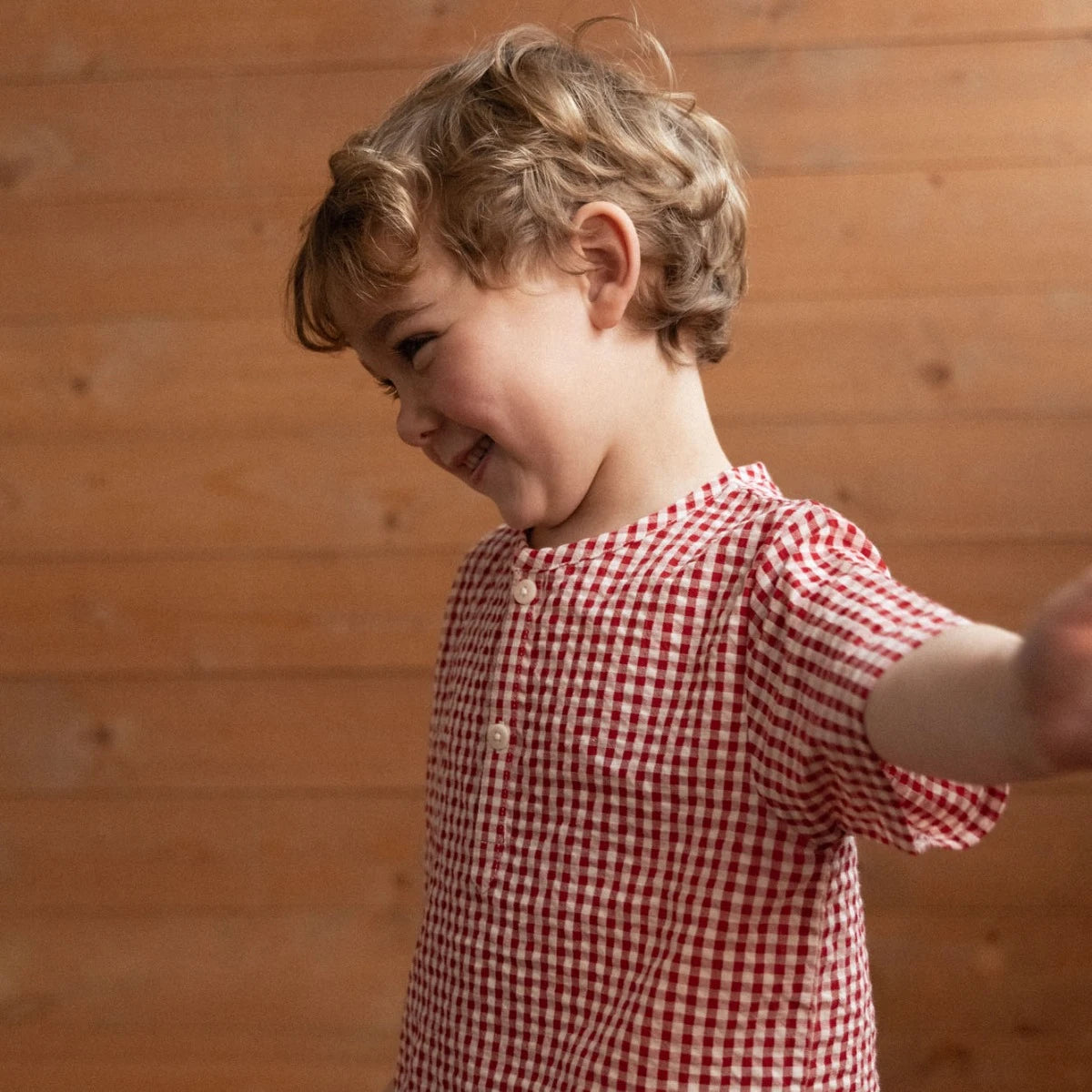 S/S CARAVAN SHIRT GINGHAM || RED CHECK | Nature Baby