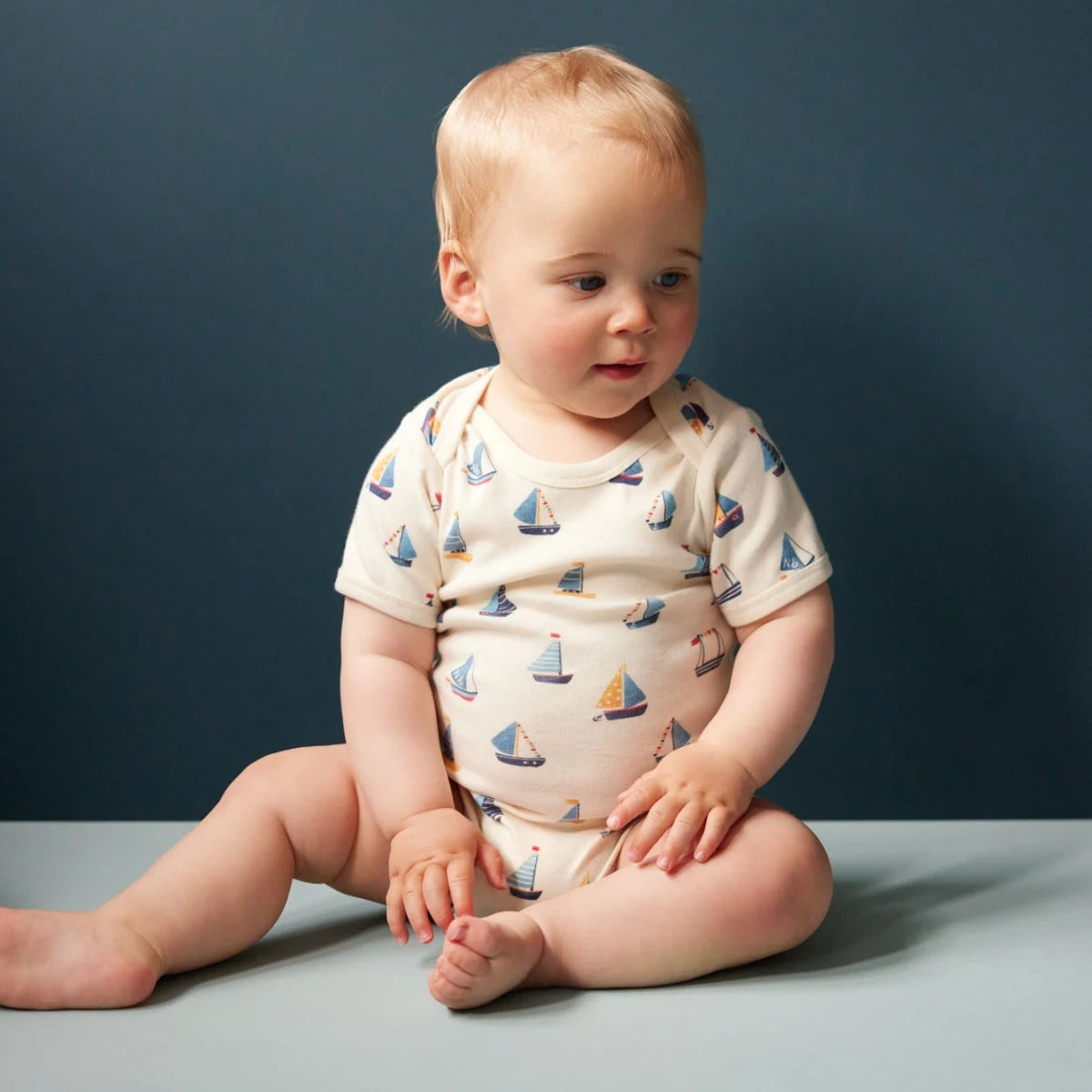SHORT SLEEVE BODYSUIT - Regatta Print | Nature Baby