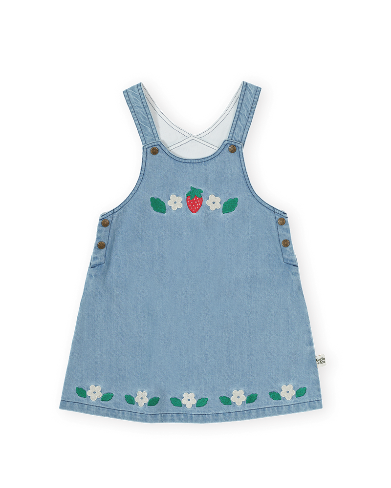 Wild Strawberry Pinafore Dress | Goldie + Ace