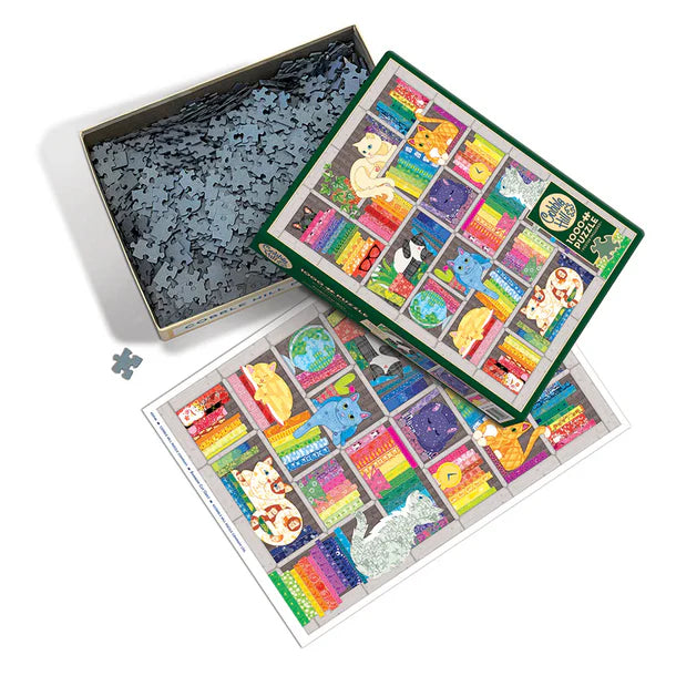 Rainbow Cat Quilt 1000pc Puzzle | Cobble Hill