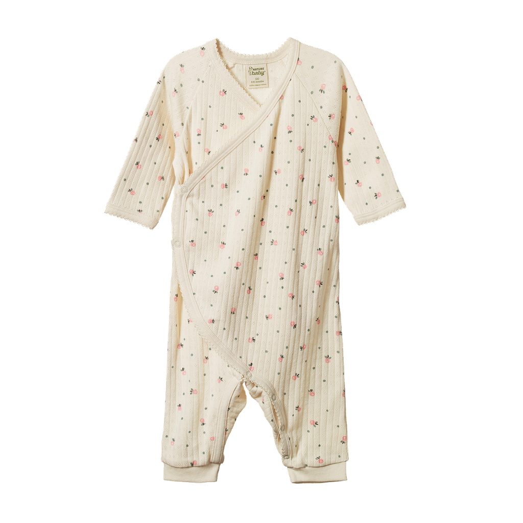 KIMONO STRETCH & GROW POINTELLE - Posey Blossom Print | Nature Baby