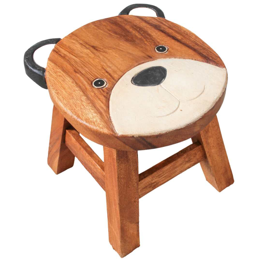 Wooden Kids Stool – Shaped Bear | Barron Imports