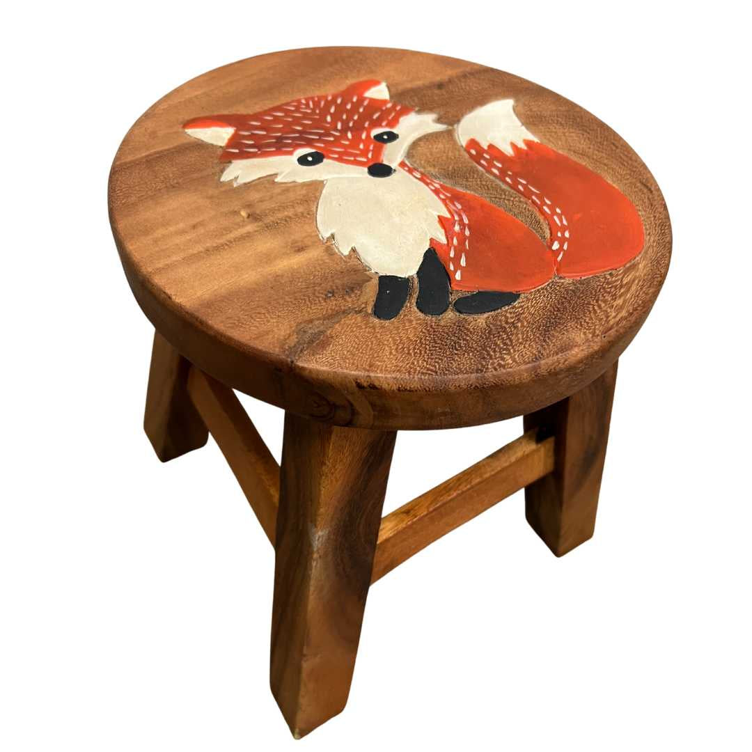 Wooden Kids Stool - Fox | Barron Imports