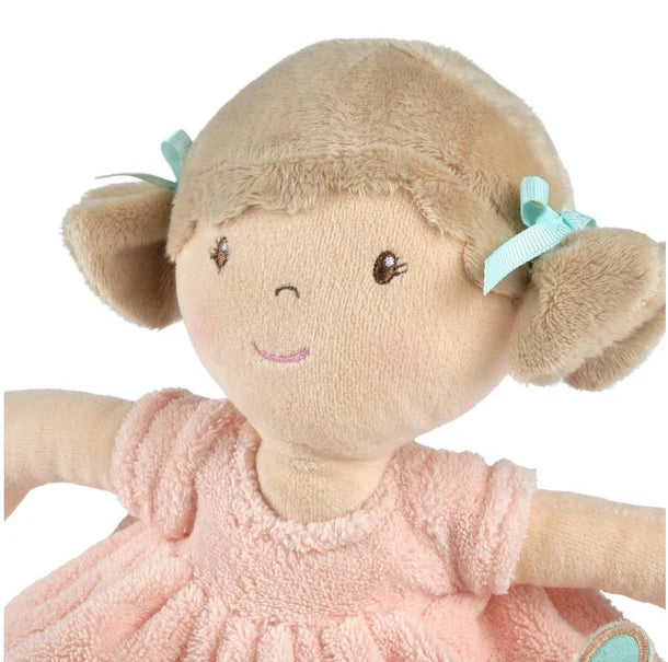 Pia, 35cm Lt. brown hair/peach & blue dress | Tikiri-Bonikka