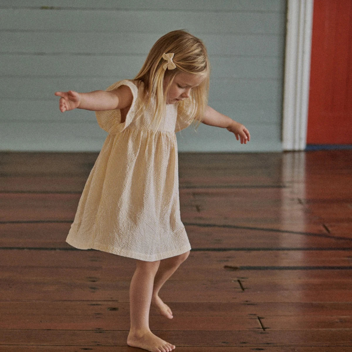 BONNIE DRESS | Golden Stripe | Nature Baby