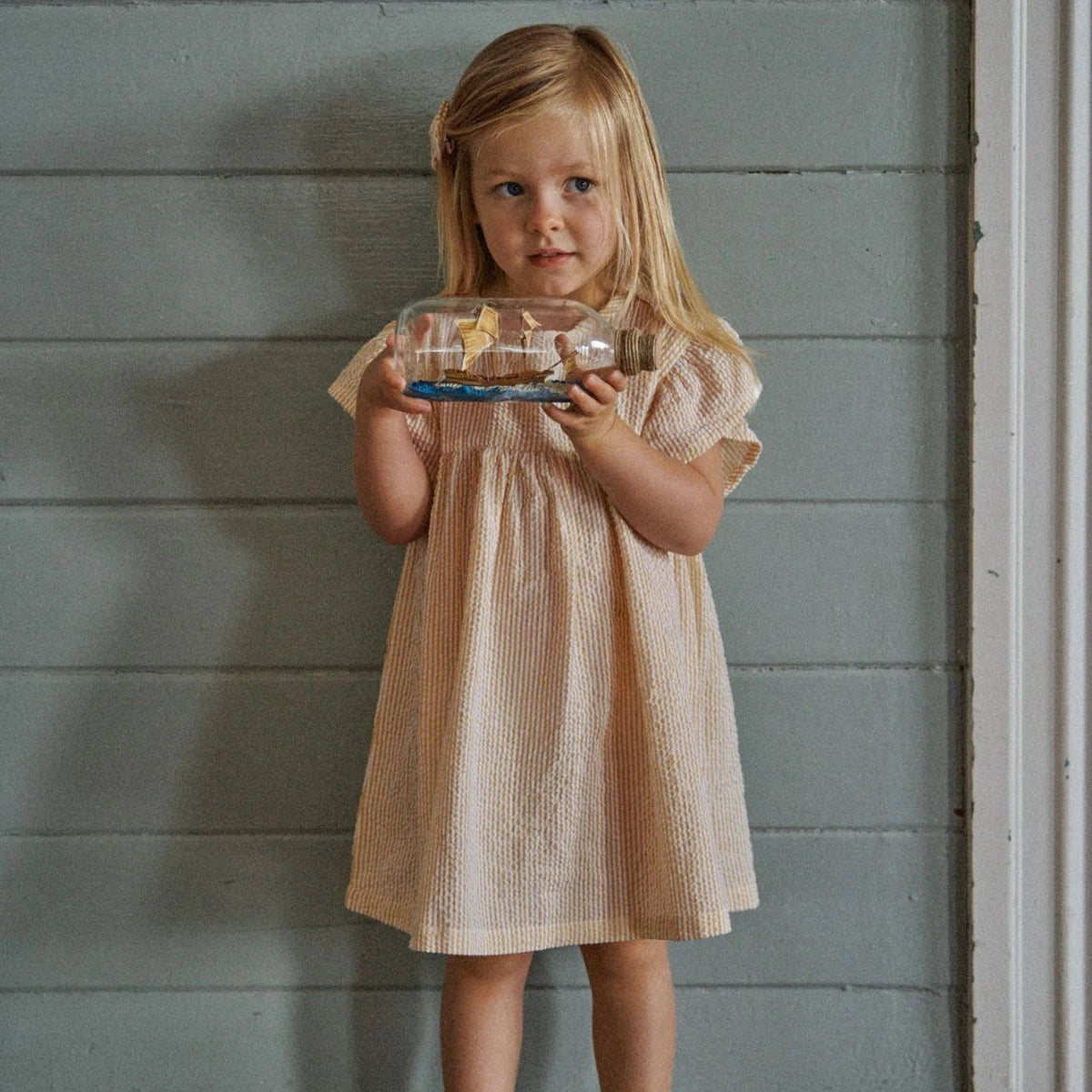 BONNIE DRESS | Golden Stripe | Nature Baby