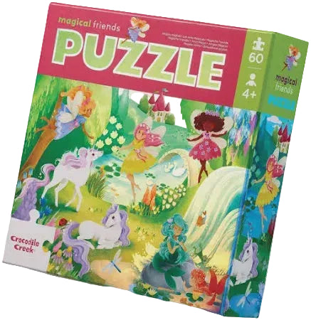 60 Piece Holographic Puzzle - Magical Friends | Crocodile Creek
