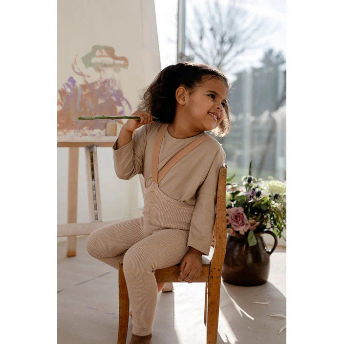 Footless Cotton Tights - Silvery Brown | Silly Silas