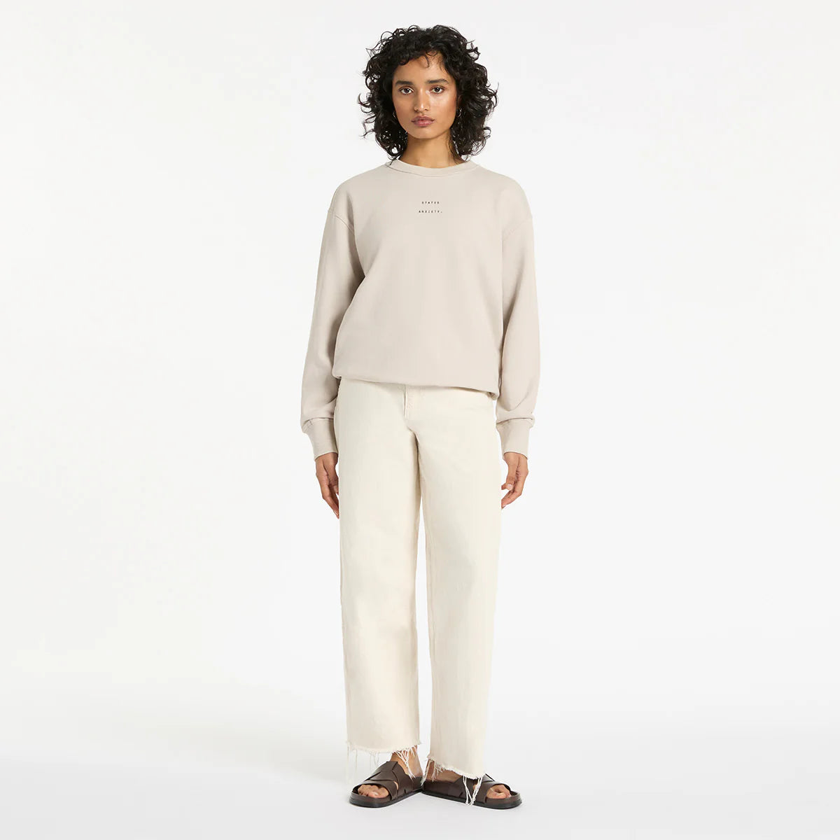 Could Be Nice Logo - Women's Classic Crew / Dove Grey | Status Anxiety