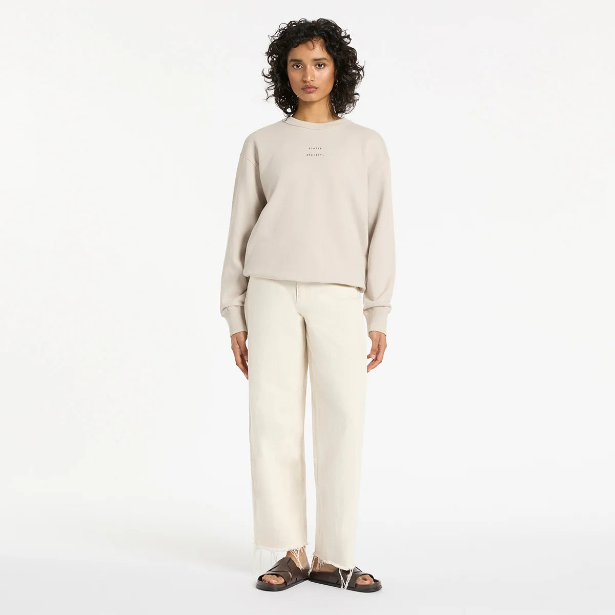 Could Be Nice Logo - Women's Classic Crew / Dove Grey | Status Anxiety