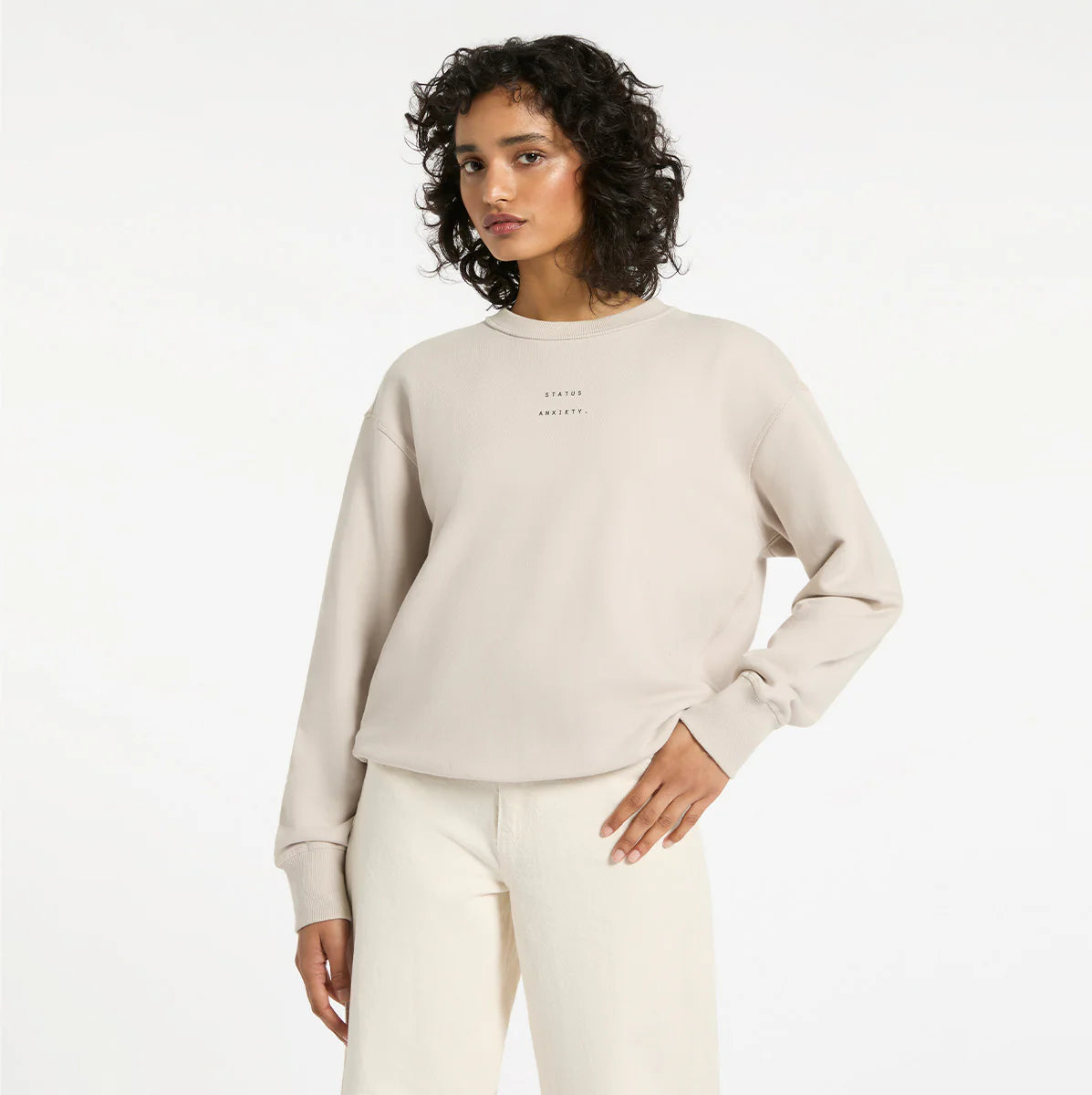 Could Be Nice Logo - Women's Classic Crew / Dove Grey | Status Anxiety