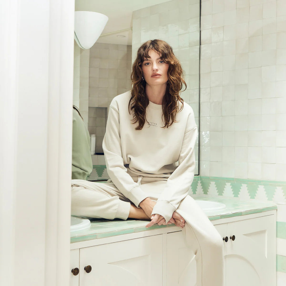 Could Be Nice Logo - Women's Classic Crew / Dove Grey | Status Anxiety