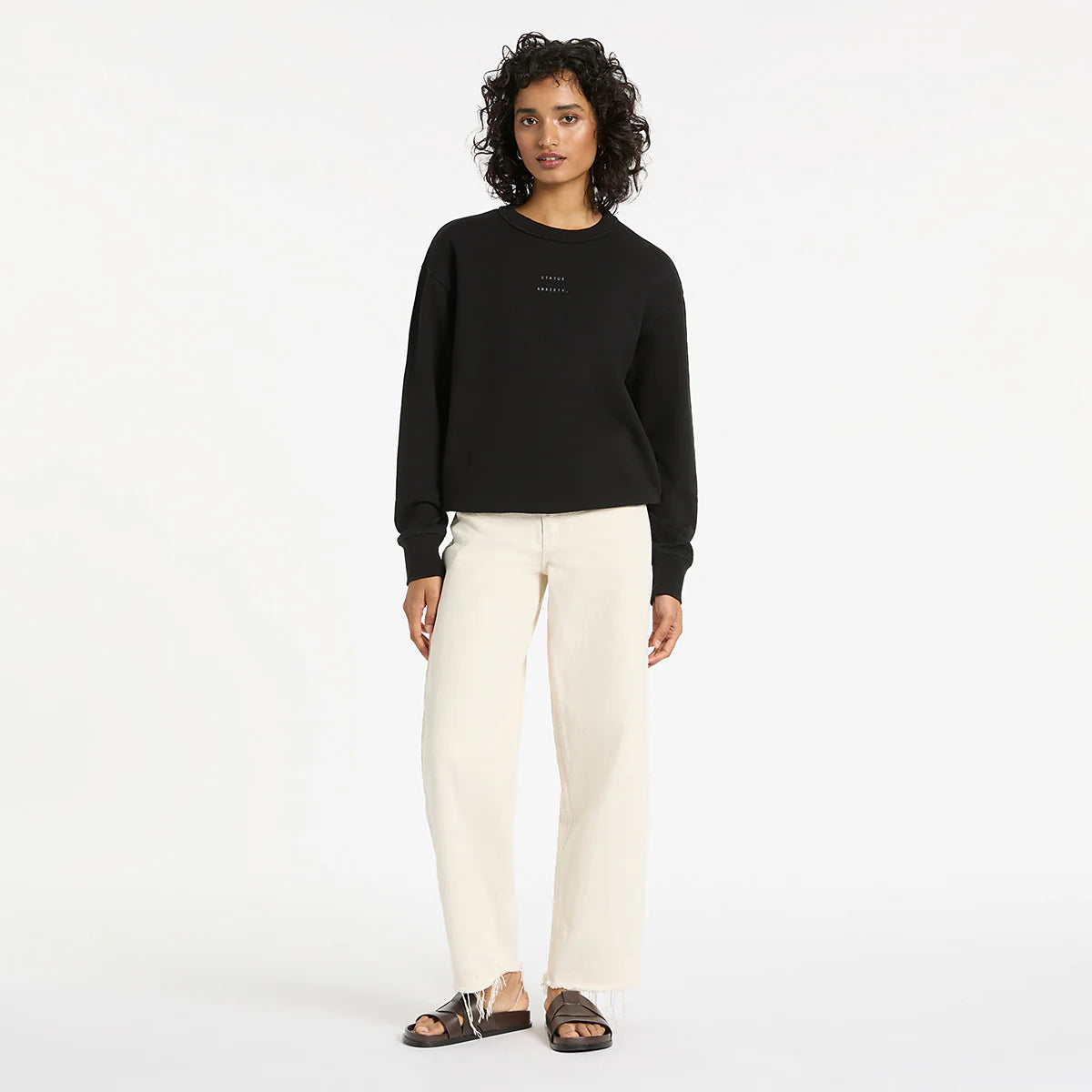 Could Be Nice Logo - Women's Classic Crew / Soft Black | Status Anxiety