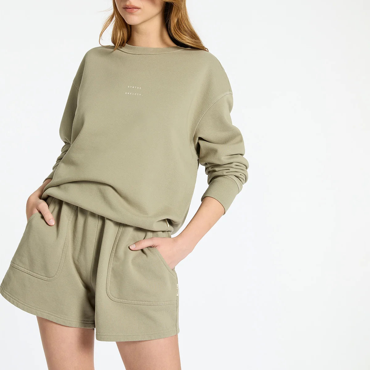 Could Be Nice Logo - Women's Classic Crew - Washed Sage | Status Anxiety