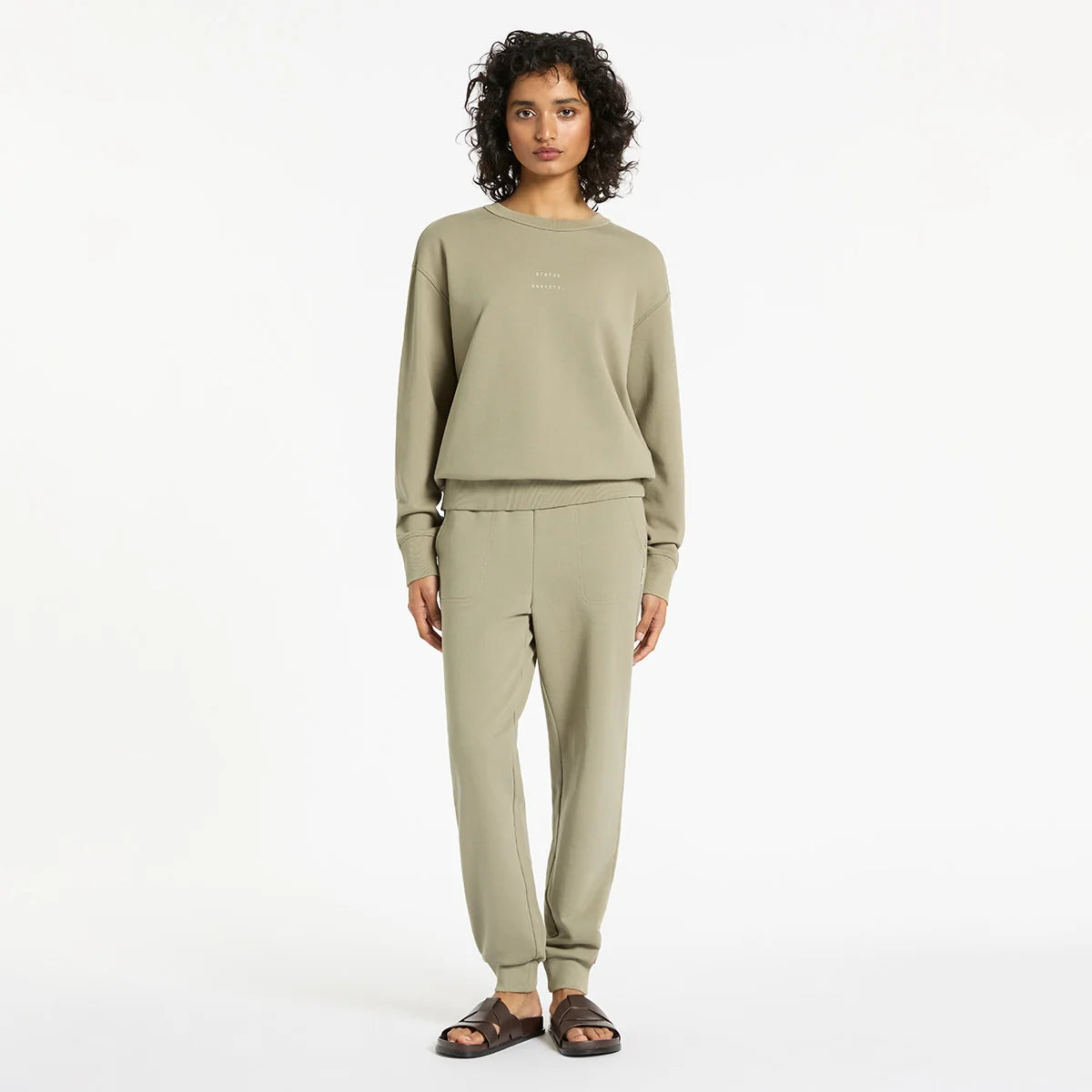 Could Be Nice Logo - Women's Classic Crew - Washed Sage | Status Anxiety