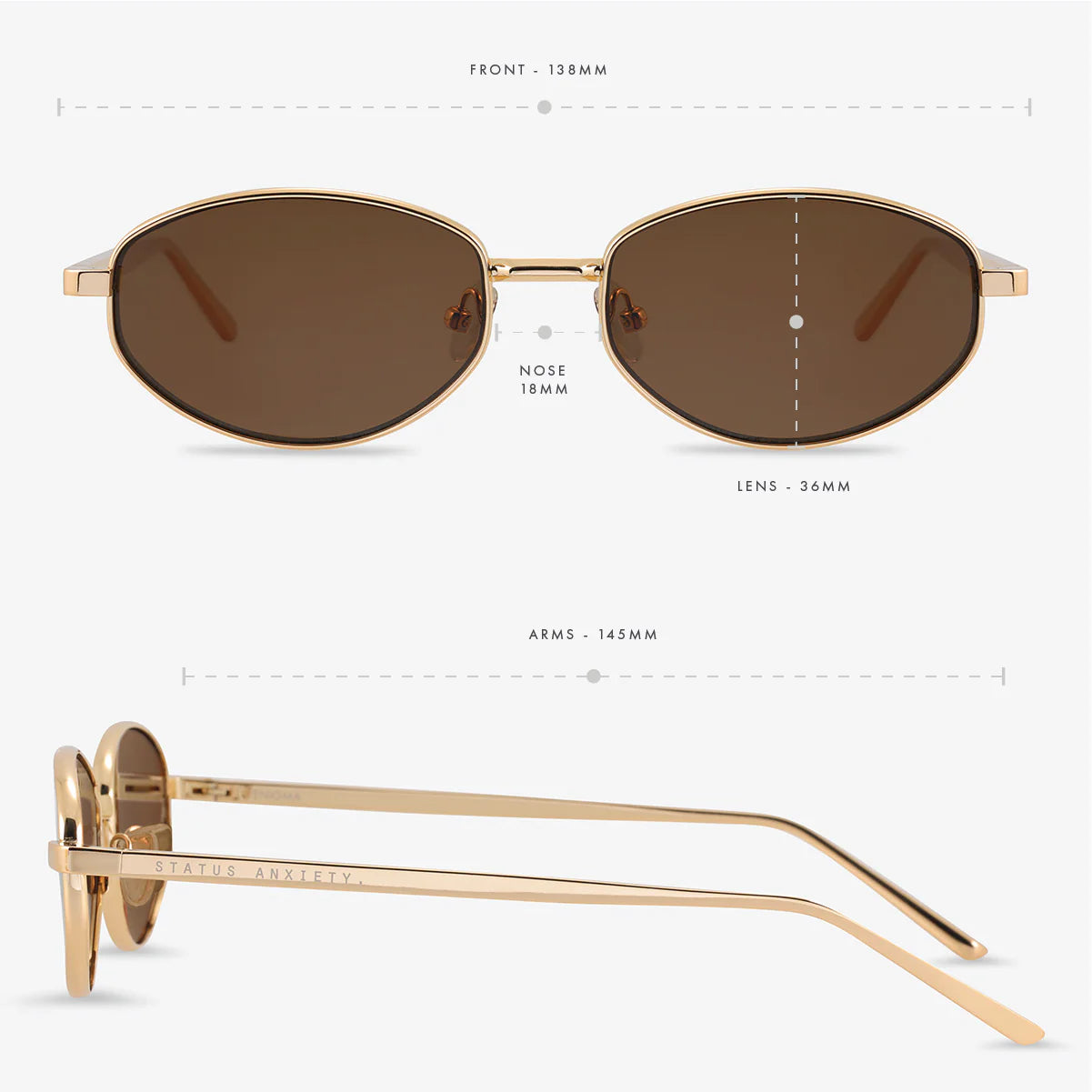 Enigma Sunglasses - Gold | Status Anxiety