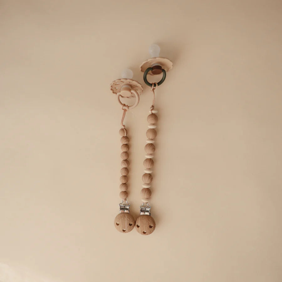 Pacifier Clip - Hera Faux Wood | Mushie