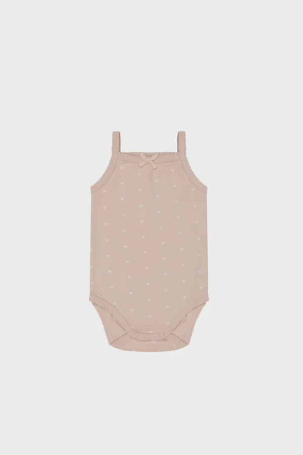 Organic Cotton Singlet Bodysuit - Mon Amour Rose | Jamie Kay