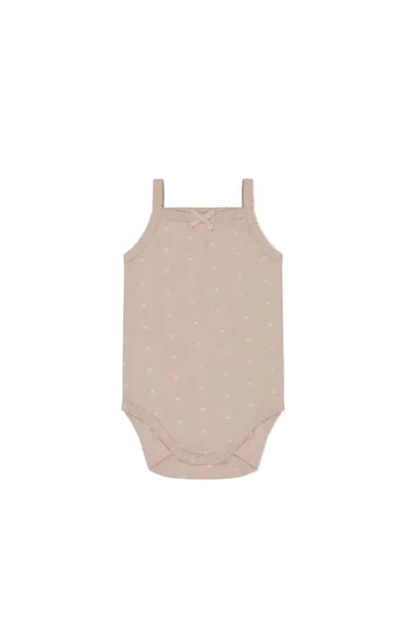 Organic Cotton Singlet Bodysuit - Mon Amour Rose | Jamie Kay