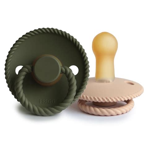 Rope Latex Pacifier Croissant / Olive | Frigg