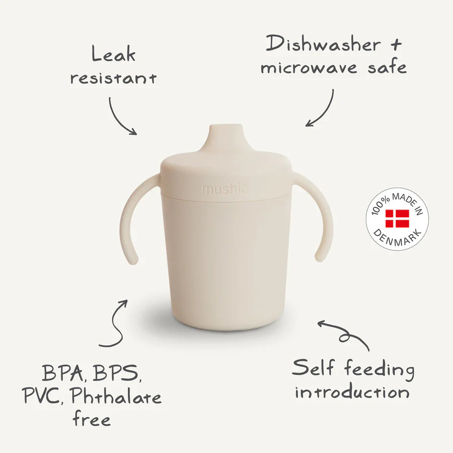 Trainer Sippy Cup with Handle - Ivory | Mushie