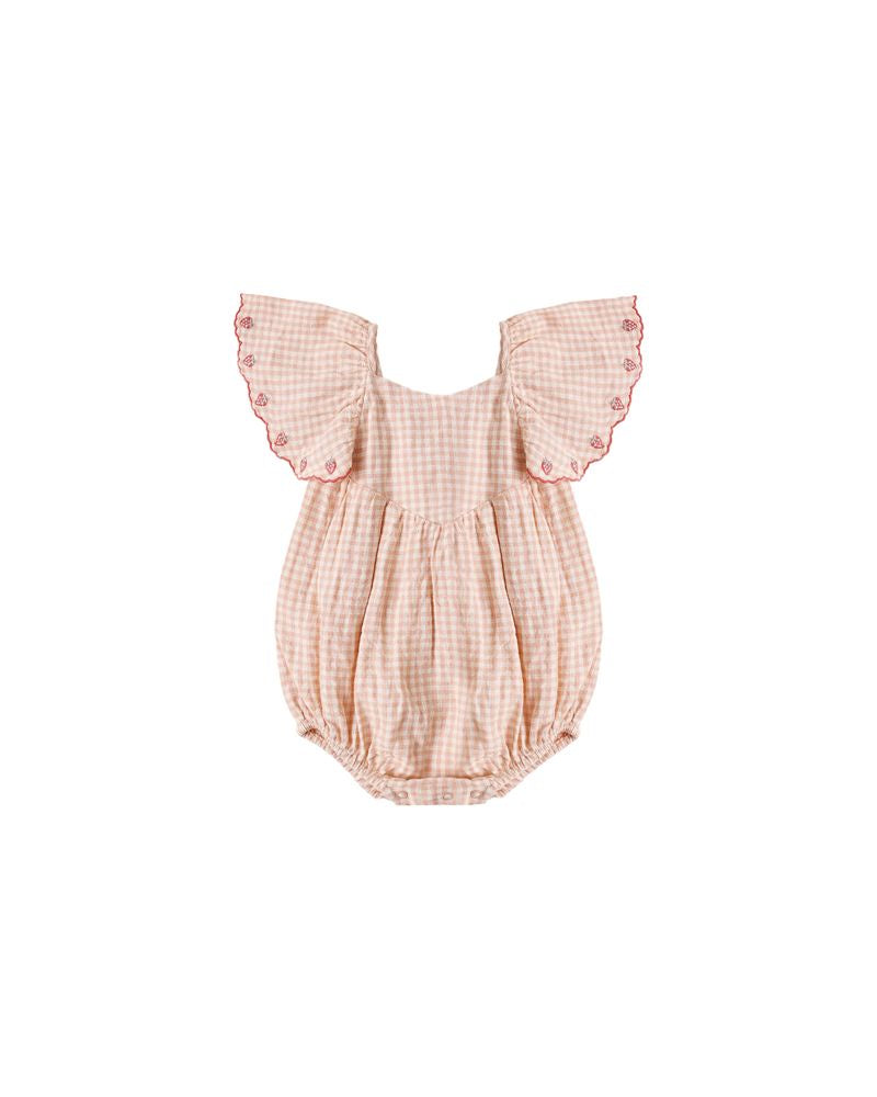 Roxy Romper || Petal Gingham - Petal | Rylee + Cru