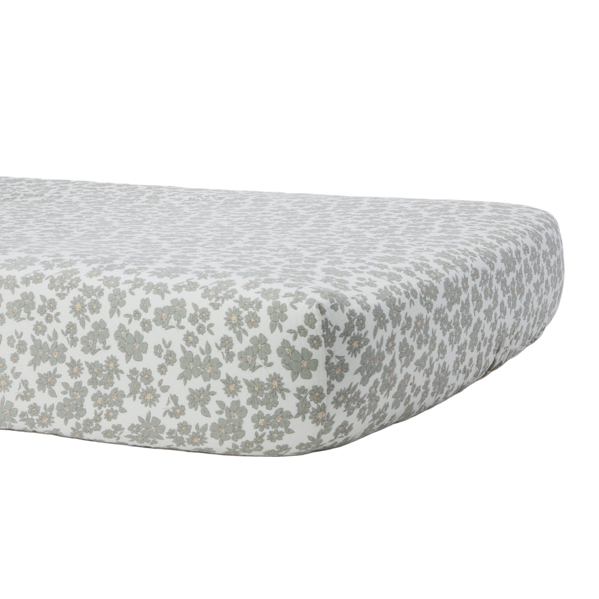 WOVEN CRIB SHEET || GREEN FLORAL | Quincy Mae