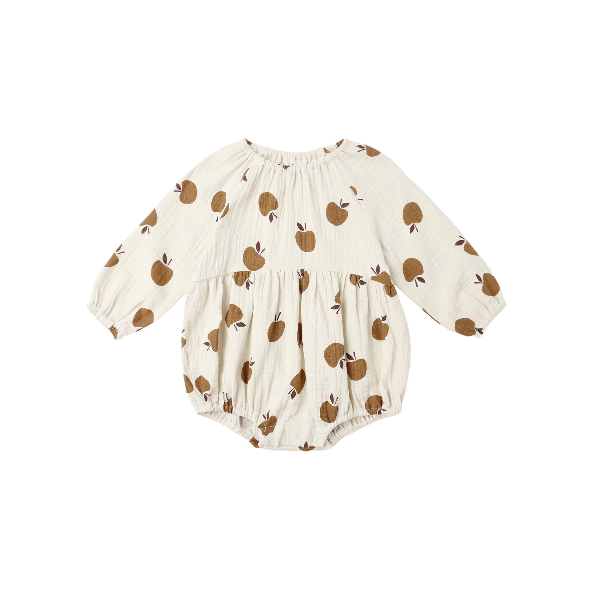LONG SLEEVE BUBBLE ROMPER || GOLDEN APPLES | Rylee + Cru