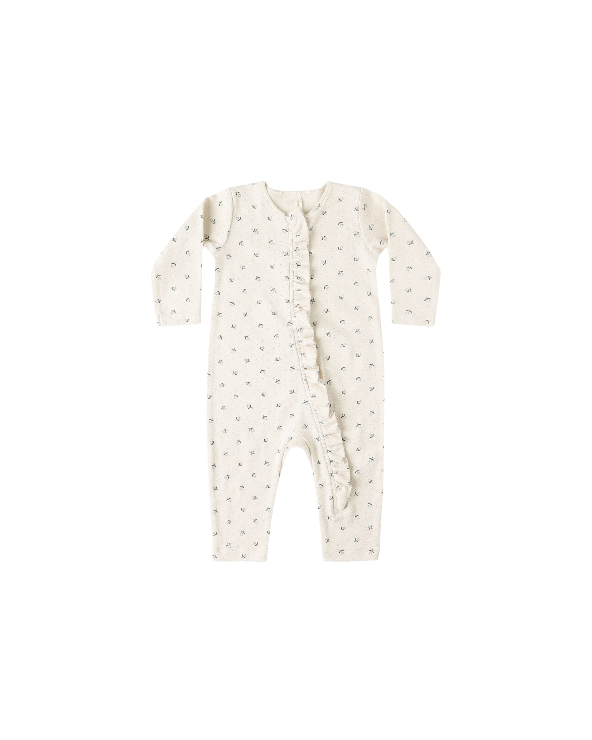 RUFFLE JUMPSUIT || BLUE DITSY | Quincy Mae