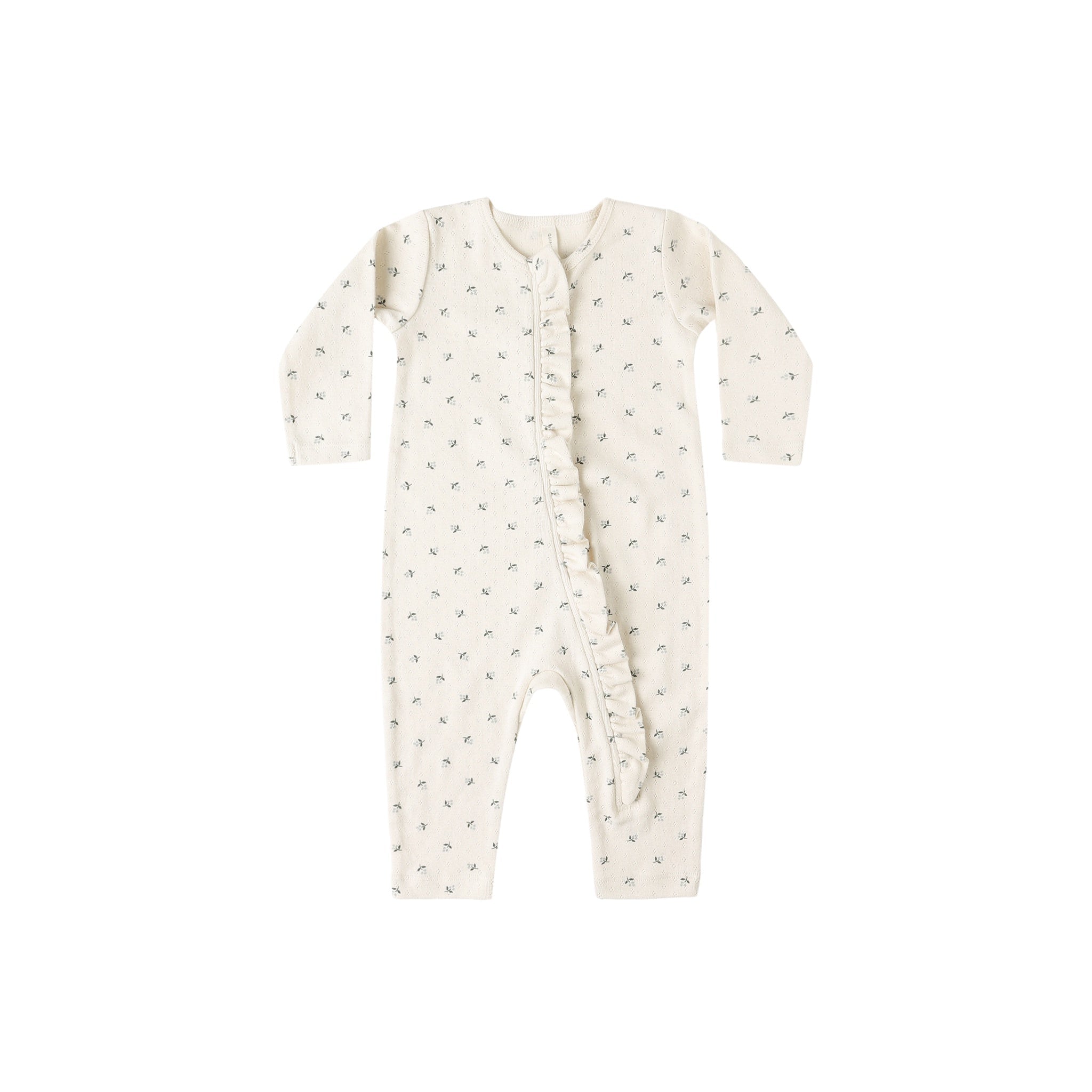 RUFFLE JUMPSUIT || BLUE DITSY | Quincy Mae