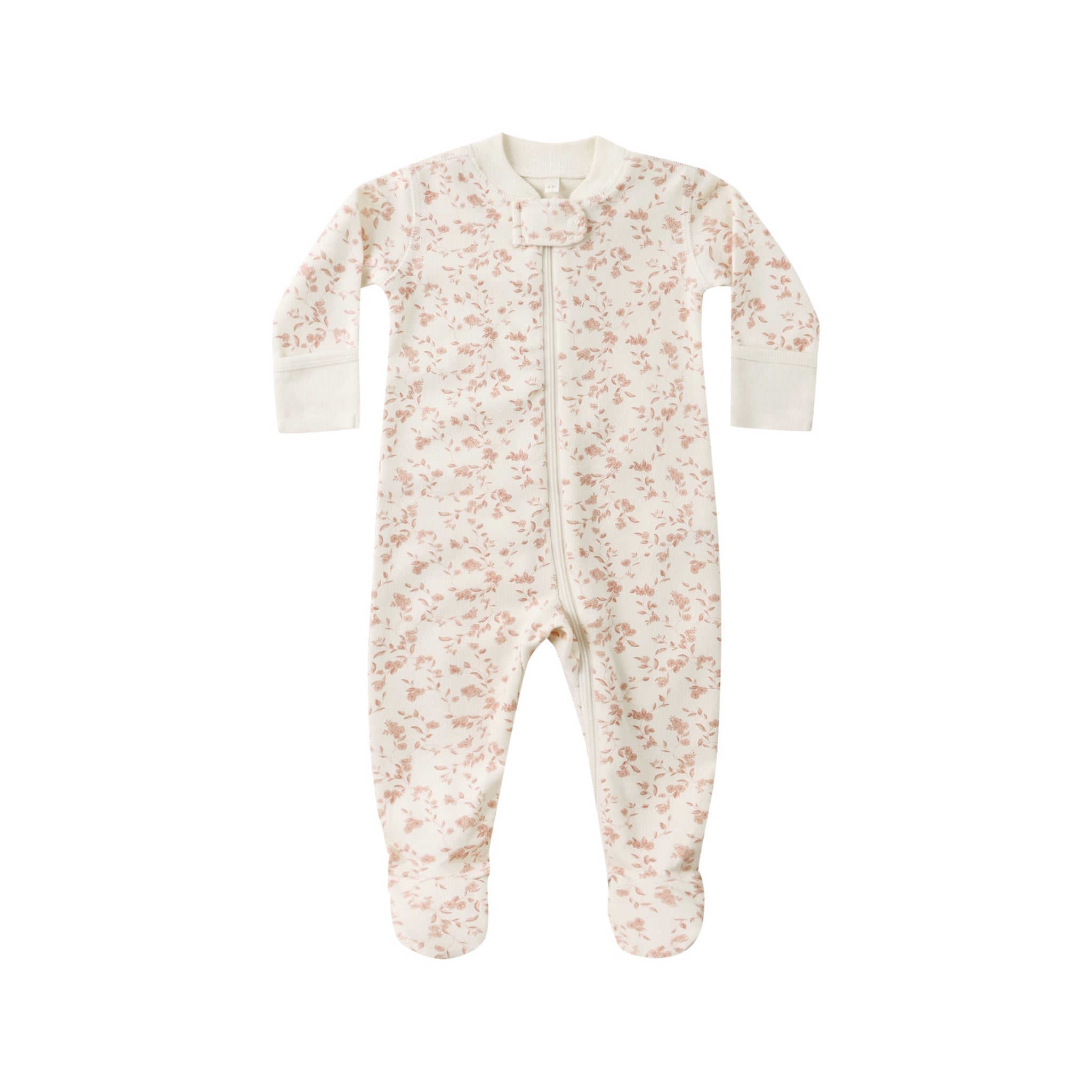 ZIP LONG SLEEVE SLEEPER FOOTIE - FRENCH GARDEN | Quincy Mae