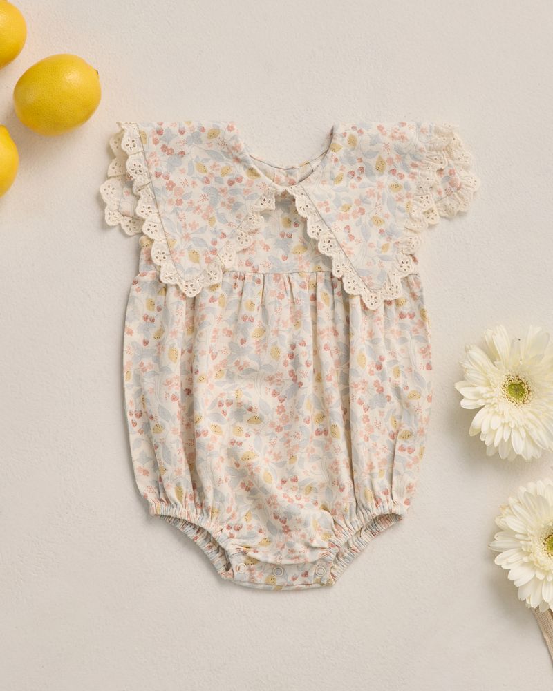 Porter Romper || Summer Garden - Ivory | Rylee + Cru