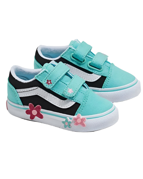 TODDLER - OLD SKOOL V GLITTER FLOWER POWER MULTI/TRUE WHITE | Vans